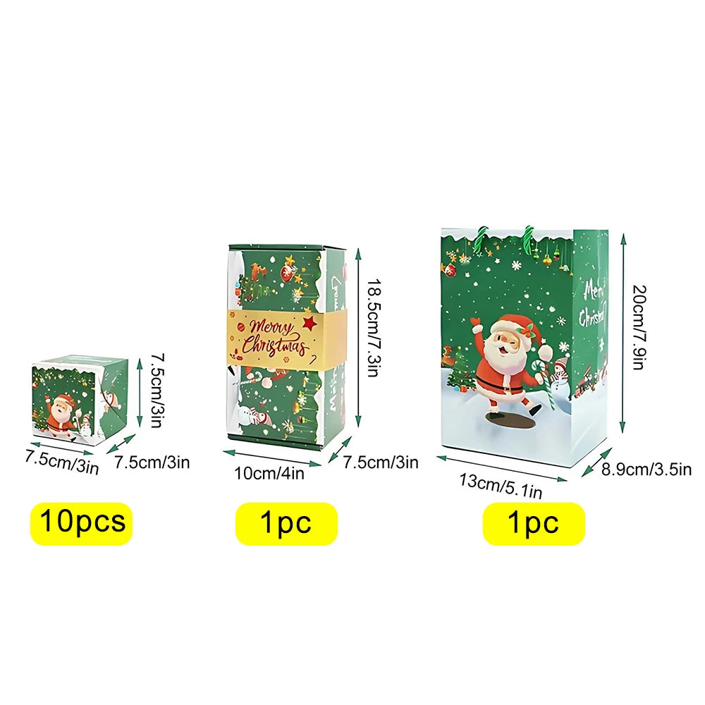Weihnachts-Überraschungs-Geschenkbox mit Geldfunktion, Rot/Grün, Faltbare Pop-up-Papierboxen für Weihnachten, DIY-Geldgeschenk, Partydekoration