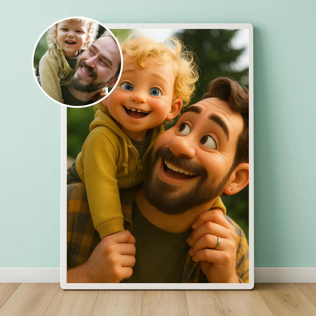 Benutzerdefiniertes Porträt im Cartoon-Stil aus dem Foto, personalisiertes Cartoon-Weihnachtsgeschenk für Paare, Familien, Kinder – einzigartiges Wandkunst-Poster