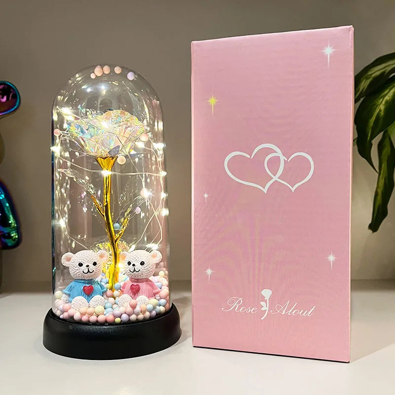 Leuchtende Rose im Glas – Geschenk für besondere Momente