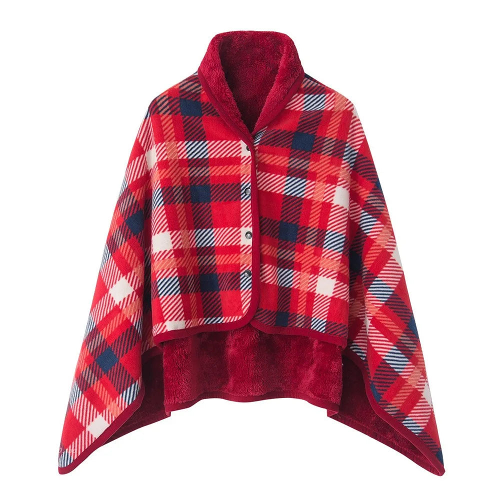Lazy Plaid Tragbare Decke verdicken weiche lässige Bürodecke mit Knopf warme Home Schal Decke Winter