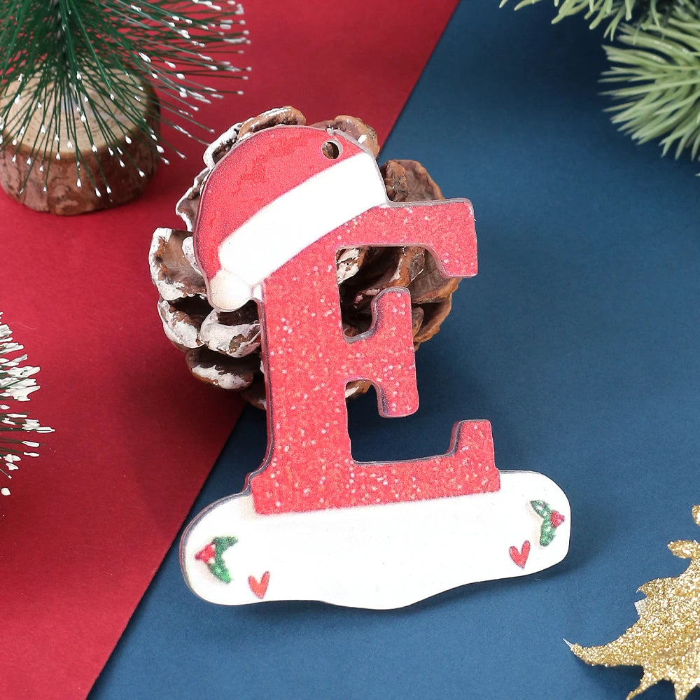 Winter 26 Buchstaben Weihnachtsdekoration 3D Harz hängen Anhänger Party Home Zimmer Weihnachtsbaum Dekor Freunde Familien DIY Geschenke