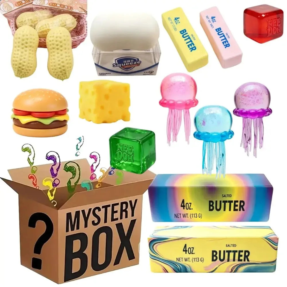 Zufällige Squishy Mystery Box: Süße Butter-Käse-Quetschfigur, langsam aufsteigend, Blind Box