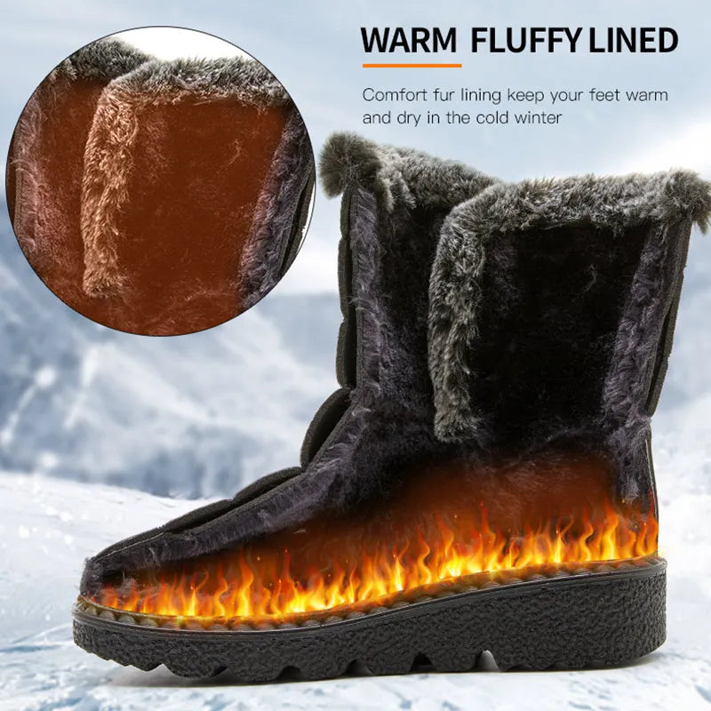 Frauen Stiefel 2025, Trend Winter Schuhe Für Frauen Winter Stiefel Knöchel Low Heels Botas Mujer Wasserdichte Schnee Stiefel Mit Pelz schuhe
