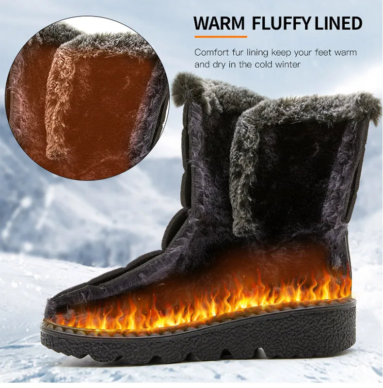 Frauen Stiefel 2025, Trend Winter Schuhe Für Frauen Winter Stiefel Knöchel Low Heels Botas Mujer Wasserdichte Schnee Stiefel Mit Pelz schuhe
