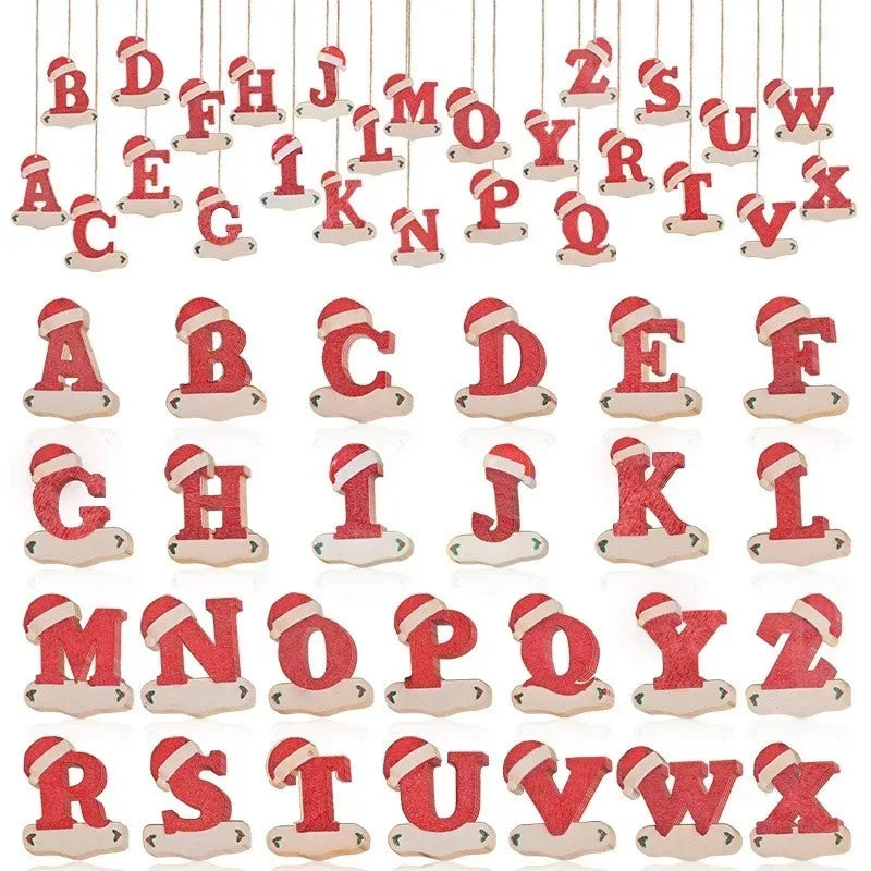 Winter 26 Buchstaben Weihnachtsdekoration 3D Harz hängen Anhänger Party Home Zimmer Weihnachtsbaum Dekor Freunde Familien DIY Geschenke