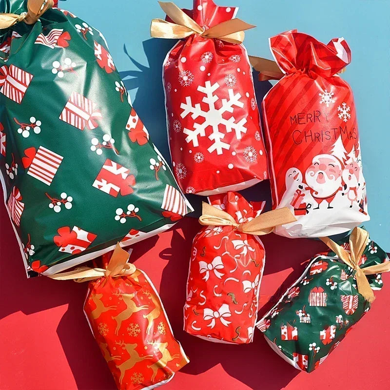 Weihnachtliche Geschenktüte Weihnachtsdekoration für Zuhause Schneeflocken-Geschenktasche Weihnachtsverpackungshalter Neujahr