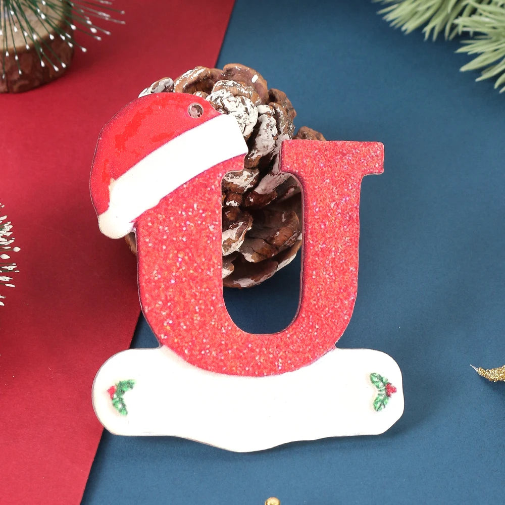 Winter 26 Buchstaben Weihnachtsdekoration 3D Harz hängen Anhänger Party Home Zimmer Weihnachtsbaum Dekor Freunde Familien DIY Geschenke