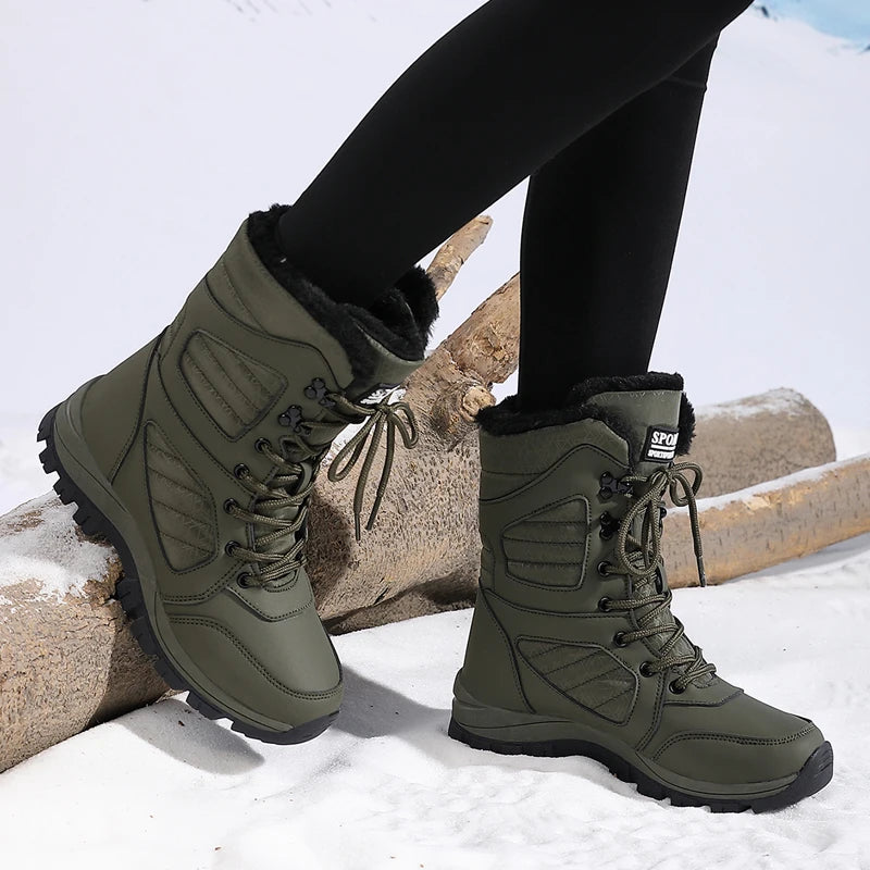 Winter Frauen Schnee Boot High-top Wasserdichte Stiefeletten Damen Dicke Plus Warme Schnee Wandern Stiefel Outdoor Baumwolle Schuhe turnschuhe