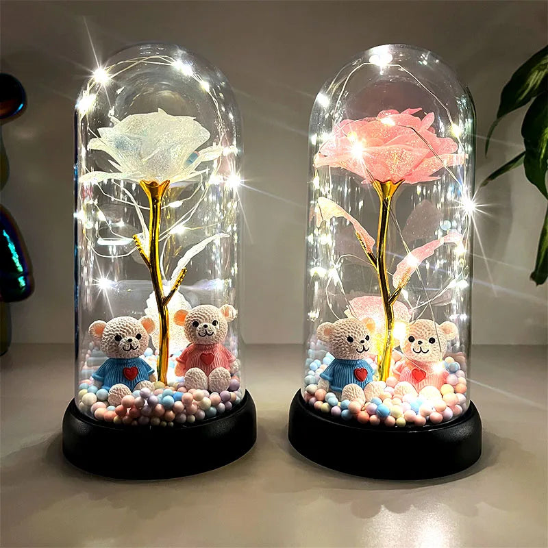 Leuchtende Rose im Glas – Geschenk für besondere Momente