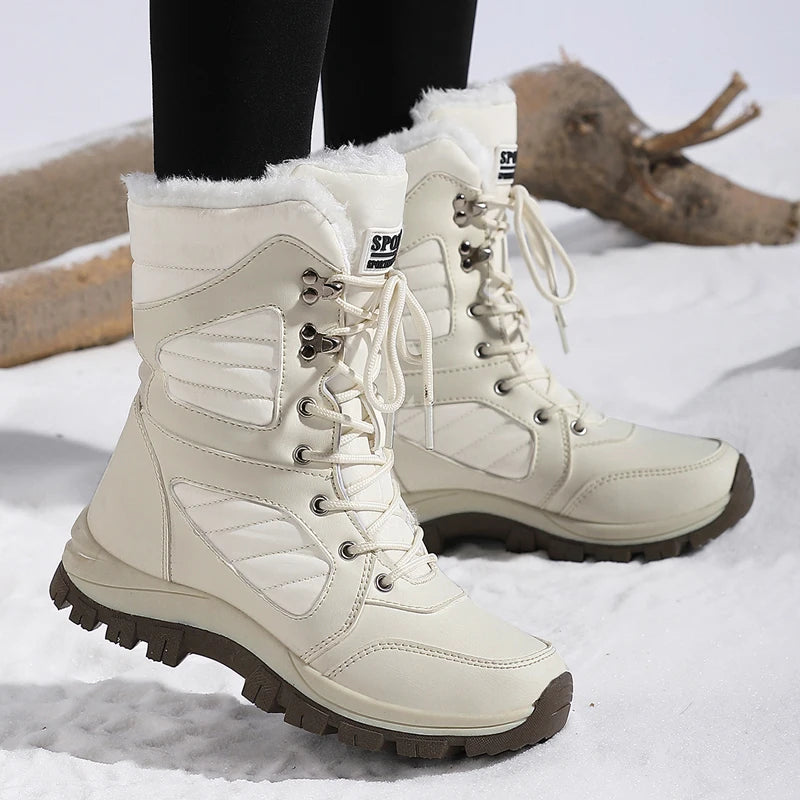 Winter Frauen Schnee Boot High-top Wasserdichte Stiefeletten Damen Dicke Plus Warme Schnee Wandern Stiefel Outdoor Baumwolle Schuhe turnschuhe