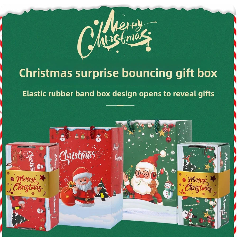 Weihnachts-Überraschungs-Geschenkbox mit Geldfunktion, Rot/Grün, Faltbare Pop-up-Papierboxen für Weihnachten, DIY-Geldgeschenk, Partydekoration