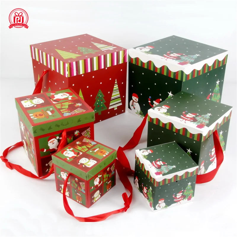 Weihnachtsgeschenkboxen, Geschenkverpackung, Frohe Weihnachten, Dekorative Kartons für Weihnachten, Heimparty-Dekoration, Neujahr, Süßigkeitenbox, Etui
