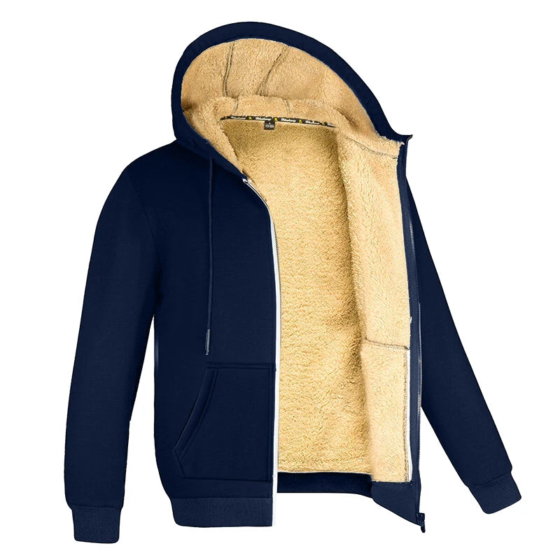 Winter Lammwolle Mäntel Verdicken Warme Jacken Lange Sleeve Zipper Hoodies Casual Sport Fleece Schwarz Mantel Mit Kapuze Männer Frauen Jacke
