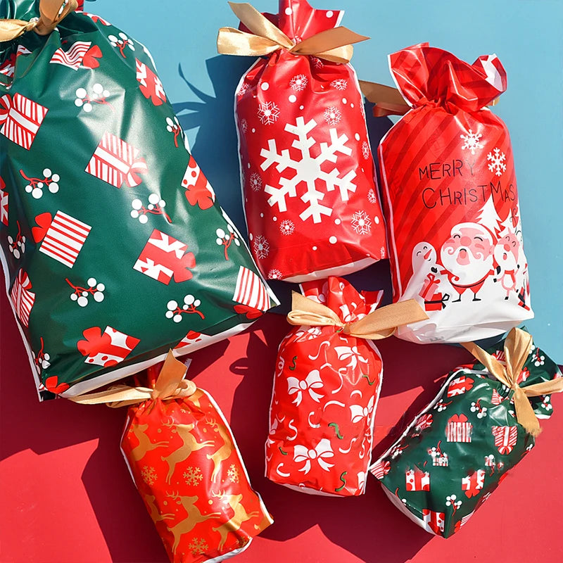 Weihnachtliche Geschenktüte Weihnachtsdekoration für Zuhause Schneeflocken-Geschenktasche Weihnachtsverpackungshalter Neujahr