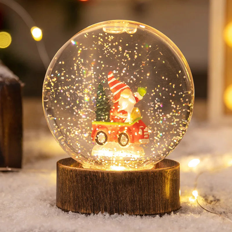 Weihnachtsdekorationen: Beleuchtete Kristallkugeln, Nachtlichter, Windlichter und kreative Weihnachtsgeschenke