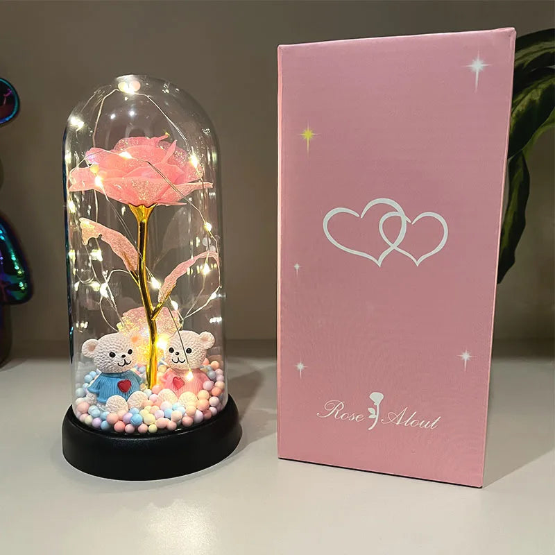 Leuchtende Rose im Glas – Geschenk für besondere Momente