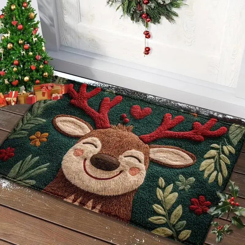 Weihnachts-Fußmatte, roter Weihnachtsmann, für draußen und drinnen, Lebkuchenmann-Teppich, Neujahr 2026, Frohe Weihnachten, Heimdekoration, Fußmatte