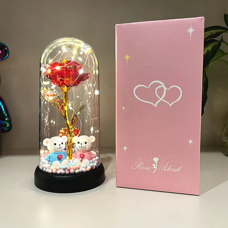 Leuchtende Rose im Glas – Geschenk für besondere Momente