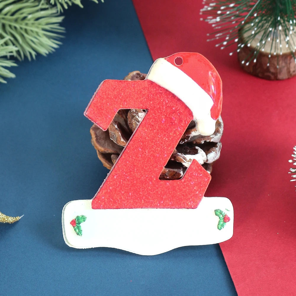 Winter 26 Buchstaben Weihnachtsdekoration 3D Harz hängen Anhänger Party Home Zimmer Weihnachtsbaum Dekor Freunde Familien DIY Geschenke