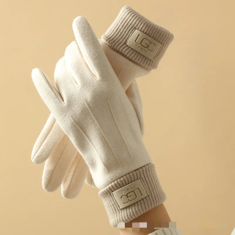 Winter-Kaschmirhandschuhe für Damen, warme Touchscreen-Handschuhe, Herrenhandschuhe, Outdoor-Kälteschutz, Radfahren, dicke Vollfinger-Fäustlinge