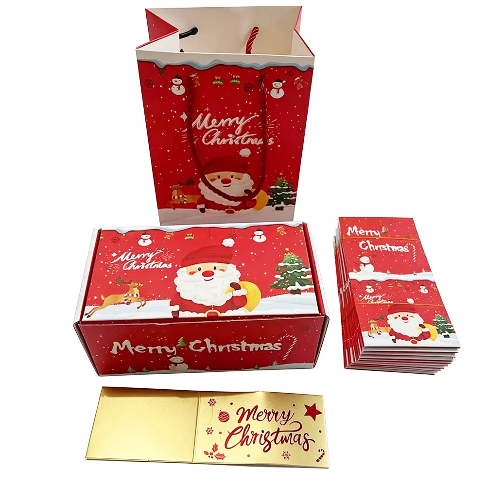 Weihnachts-Überraschungs-Geschenkbox mit Geldfunktion, Rot/Grün, Faltbare Pop-up-Papierboxen für Weihnachten, DIY-Geldgeschenk, Partydekoration
