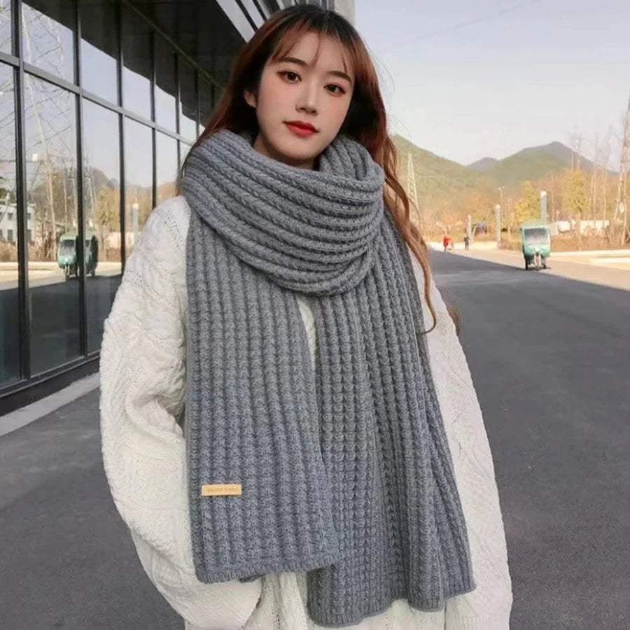 Winterschal für Damen und Herren, dicker Zopfmuster, klobiger langer warmer Schal für Reisen, Büro, warme Kaschmirschals, Halstuch