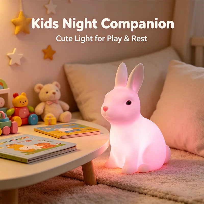 Hasen-Nachtlicht mit Farbwechsel – süße LED-Lampe für Kinder