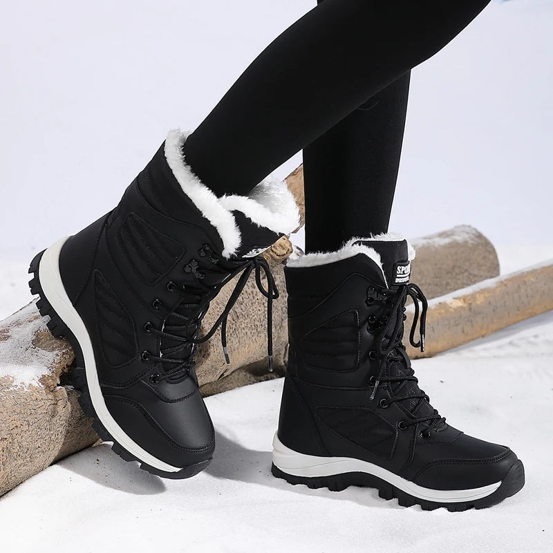 Winter Frauen Schnee Boot High-top Wasserdichte Stiefeletten Damen Dicke Plus Warme Schnee Wandern Stiefel Outdoor Baumwolle Schuhe turnschuhe