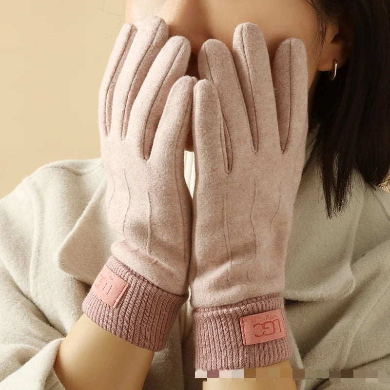 Winter-Kaschmirhandschuhe für Damen, warme Touchscreen-Handschuhe, Herrenhandschuhe, Outdoor-Kälteschutz, Radfahren, dicke Vollfinger-Fäustlinge