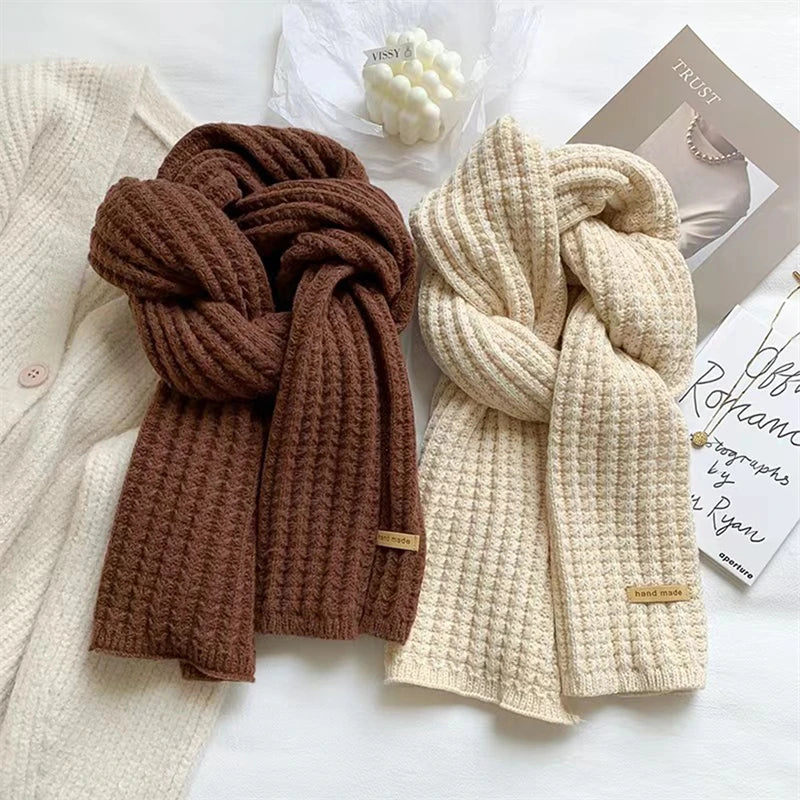 Winterschal für Damen und Herren, dicker Zopfmuster, klobiger langer warmer Schal für Reisen, Büro, warme Kaschmirschals, Halstuch