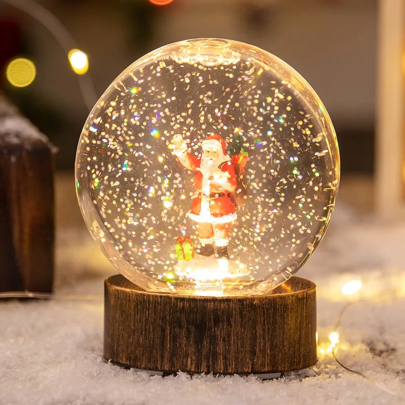 Weihnachtsdekorationen: Beleuchtete Kristallkugeln, Nachtlichter, Windlichter und kreative Weihnachtsgeschenke