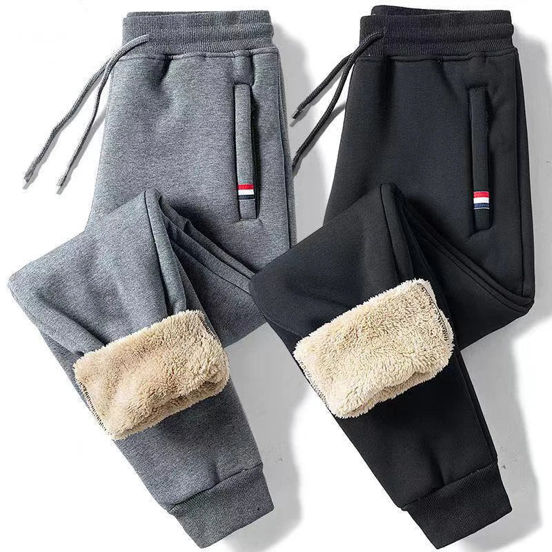 Winter Lammwolle Warme Casual Hosen männer Fitness Jogging Jogginghose Männlich Solide Kordelzug Böden Fleece Gerade Hosen M-5Xl