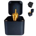 Weihnachtsgeschenk mit Mittelfinger in der Box, lustiger, kreativer Geschenkartikel, Büro- und Heimdekoration