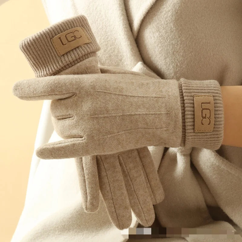 Winter-Kaschmirhandschuhe für Damen, warme Touchscreen-Handschuhe, Herrenhandschuhe, Outdoor-Kälteschutz, Radfahren, dicke Vollfinger-Fäustlinge