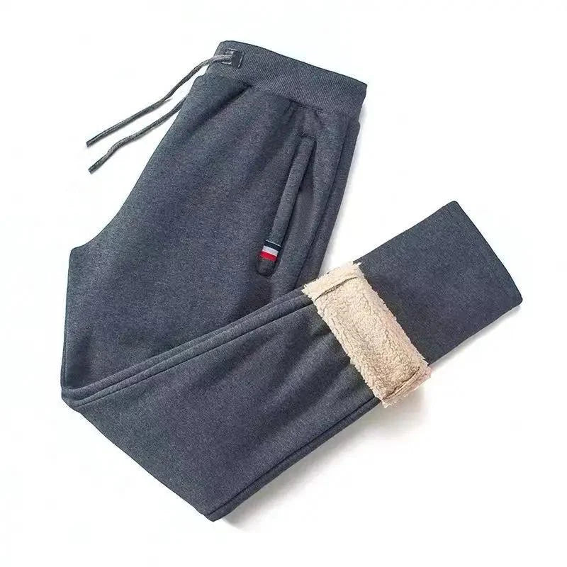 Winter Lammwolle Warme Casual Hosen männer Fitness Jogging Jogginghose Männlich Solide Kordelzug Böden Fleece Gerade Hosen M-5Xl