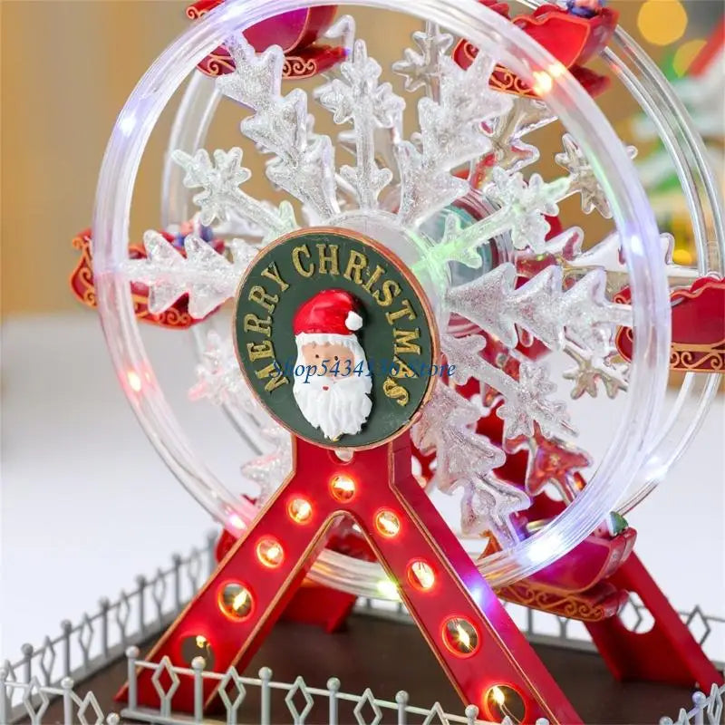 Weihnachten Spieluhr Musical Ornament LED Licht Dekoration Festival Rotierendes bewegliches Geburtstagsgeschenk