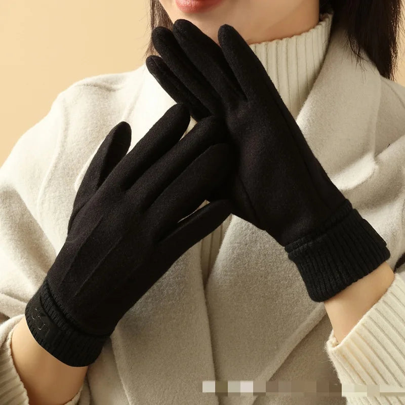 Winter-Kaschmirhandschuhe für Damen, warme Touchscreen-Handschuhe, Herrenhandschuhe, Outdoor-Kälteschutz, Radfahren, dicke Vollfinger-Fäustlinge