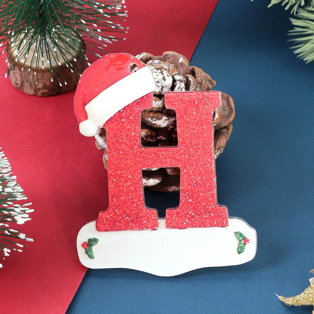Winter 26 Buchstaben Weihnachtsdekoration 3D Harz hängen Anhänger Party Home Zimmer Weihnachtsbaum Dekor Freunde Familien DIY Geschenke