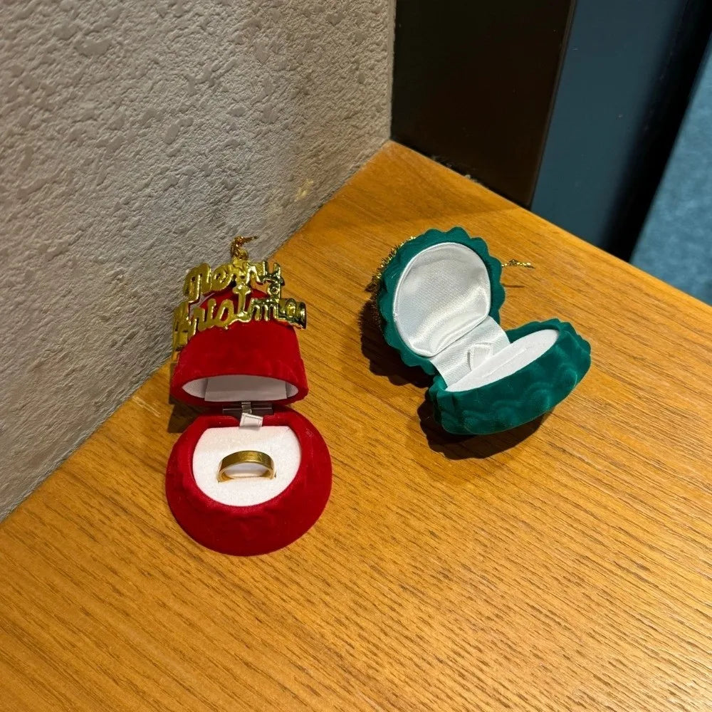 Weihnachten Glocke Weihnachten Schmuck Box Schneemann Hochzeit Weihnachten Baum Ornament Anti-kollision Strömten Santa Claus Ringe Box Geschenke
