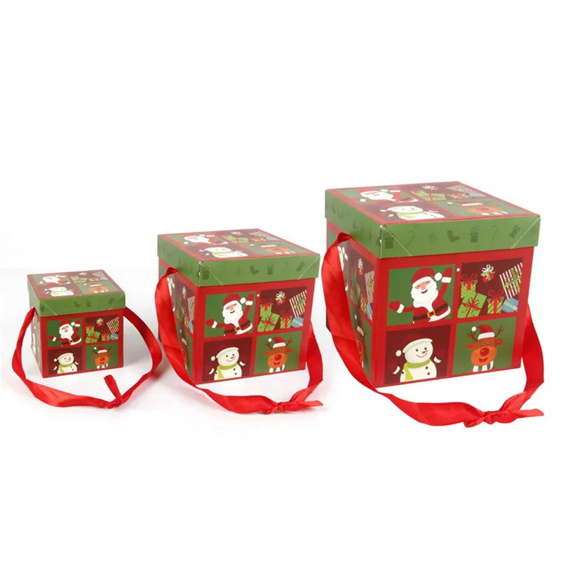 Weihnachtsgeschenkboxen, Geschenkverpackung, Frohe Weihnachten, Dekorative Kartons für Weihnachten, Heimparty-Dekoration, Neujahr, Süßigkeitenbox, Etui