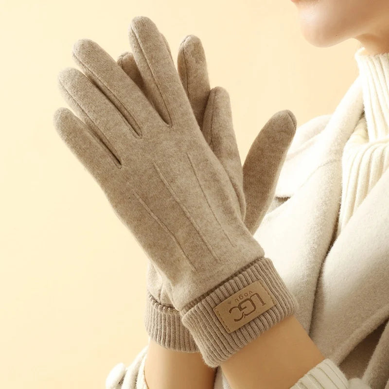 Winter-Kaschmirhandschuhe für Damen, warme Touchscreen-Handschuhe, Herrenhandschuhe, Outdoor-Kälteschutz, Radfahren, dicke Vollfinger-Fäustlinge