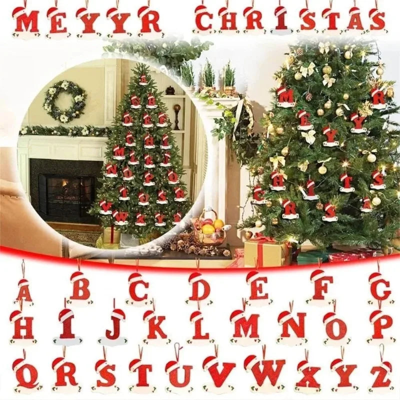 Winter 26 Buchstaben Weihnachtsdekoration 3D Harz hängen Anhänger Party Home Zimmer Weihnachtsbaum Dekor Freunde Familien DIY Geschenke
