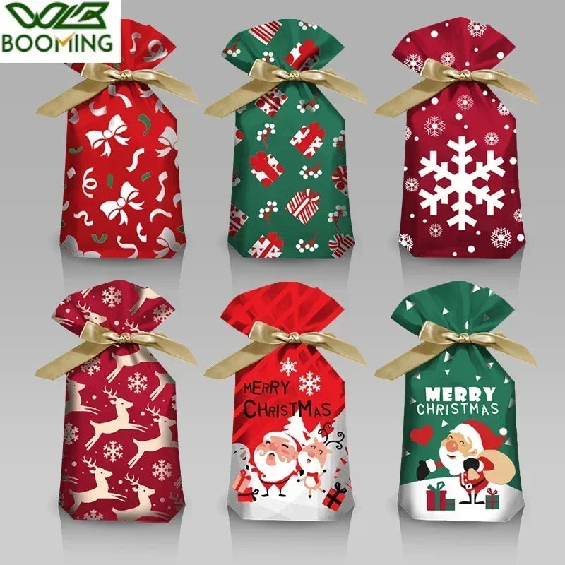Weihnachtliche Geschenktüte Weihnachtsdekoration für Zuhause Schneeflocken-Geschenktasche Weihnachtsverpackungshalter Neujahr