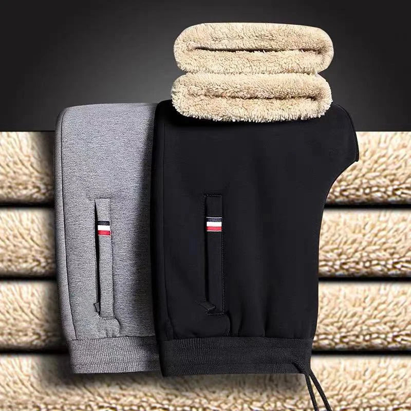 Winter Lammwolle Warme Casual Hosen männer Fitness Jogging Jogginghose Männlich Solide Kordelzug Böden Fleece Gerade Hosen M-5Xl