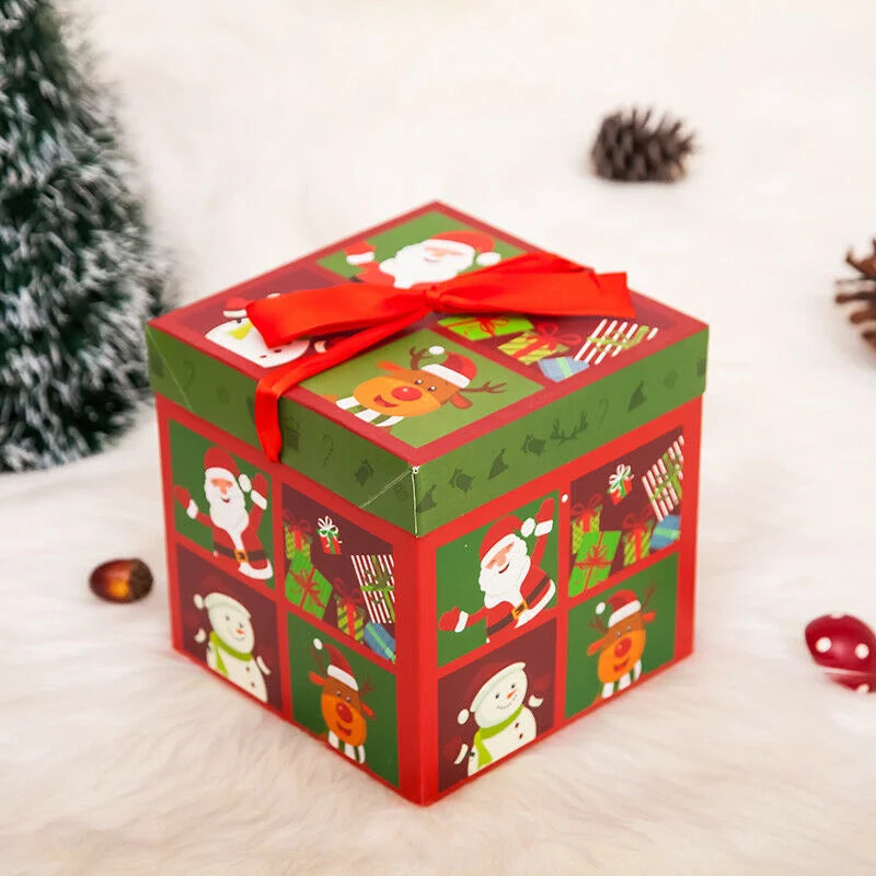 Weihnachtsgeschenkboxen, Geschenkverpackung, Frohe Weihnachten, Dekorative Kartons für Weihnachten, Heimparty-Dekoration, Neujahr, Süßigkeitenbox, Etui
