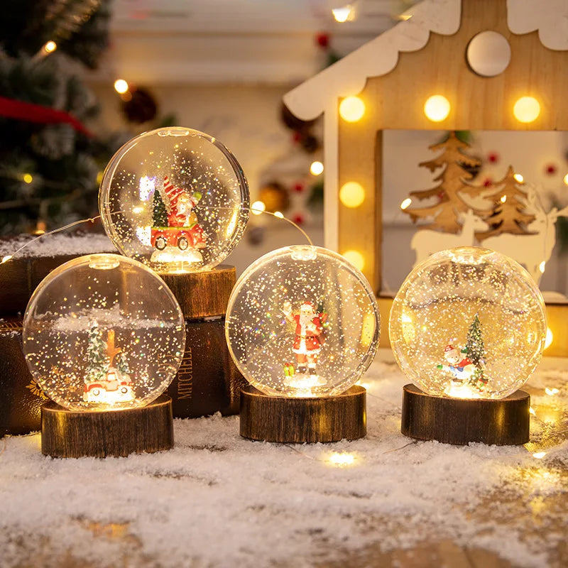 Weihnachtsdekorationen: Beleuchtete Kristallkugeln, Nachtlichter, Windlichter und kreative Weihnachtsgeschenke