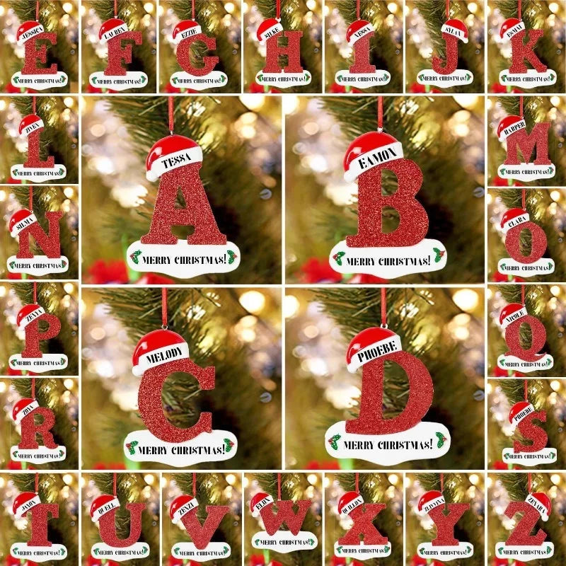 Winter 26 Buchstaben Weihnachtsdekoration 3D Harz hängen Anhänger Party Home Zimmer Weihnachtsbaum Dekor Freunde Familien DIY Geschenke