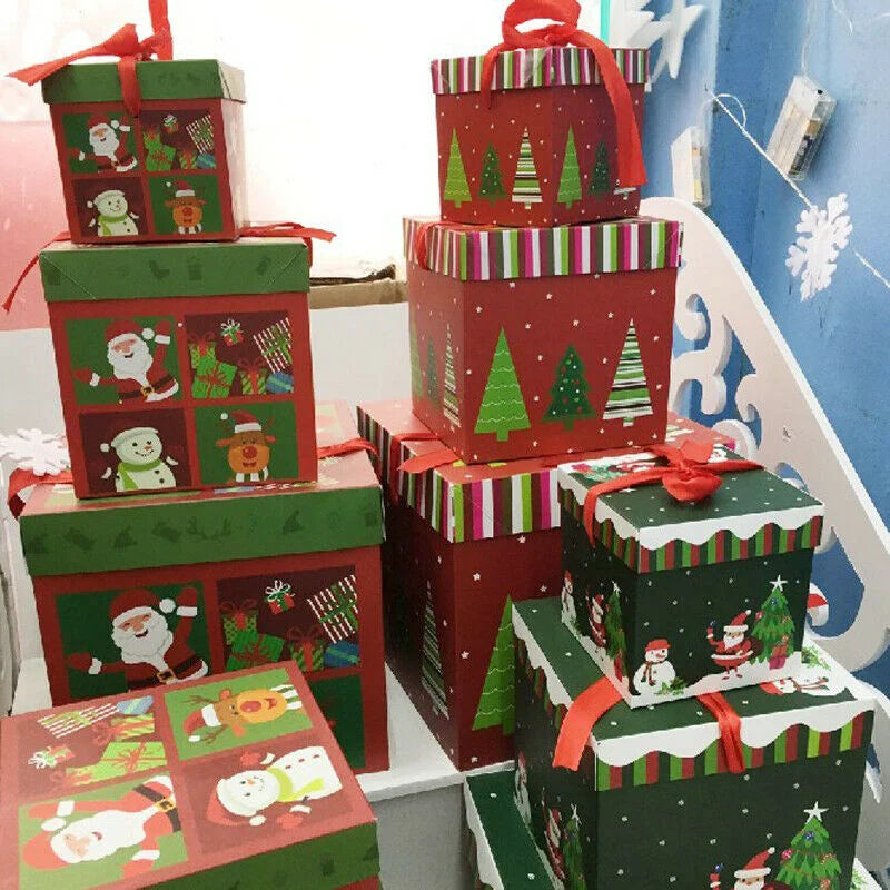 Weihnachtsgeschenkboxen, Geschenkverpackung, Frohe Weihnachten, Dekorative Kartons für Weihnachten, Heimparty-Dekoration, Neujahr, Süßigkeitenbox, Etui