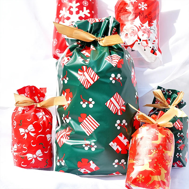 Weihnachtliche Geschenktüte Weihnachtsdekoration für Zuhause Schneeflocken-Geschenktasche Weihnachtsverpackungshalter Neujahr