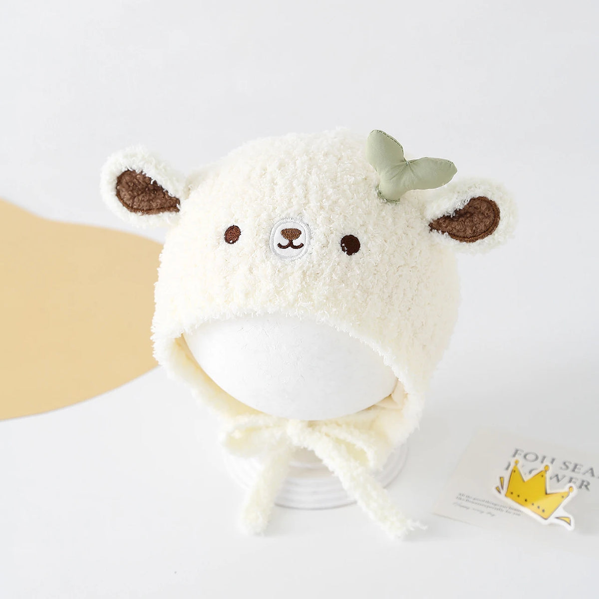 Winter Warme Ohr Schutz Kappe Niedlichen Tier Verdicken Kinder Schnürung Hut Im Freien Kalt-beweis Kleinkind Gestrickte Baby Ohrenschützer beanie